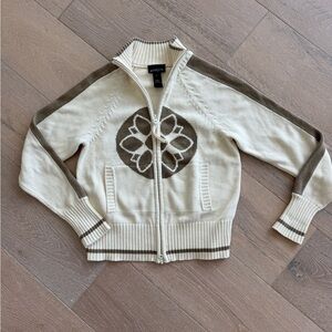 Athleta Lotus Sweater jacket full zip Sz Medium excellent condition